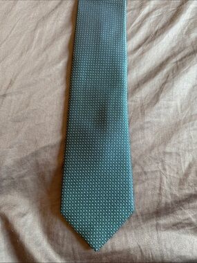 Calvin Klein Teal Microdot Silk Tie